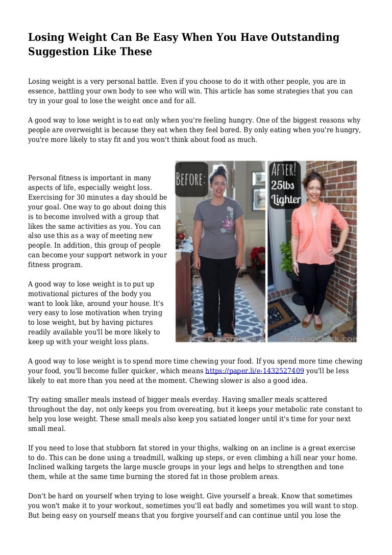 If you want to lose weight once and for all If you want to lose weight once and for all